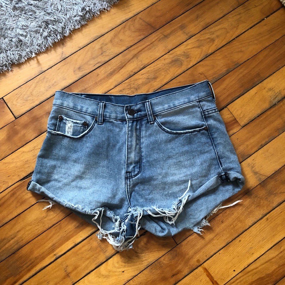 High-Wasted Denim Jean Shorts